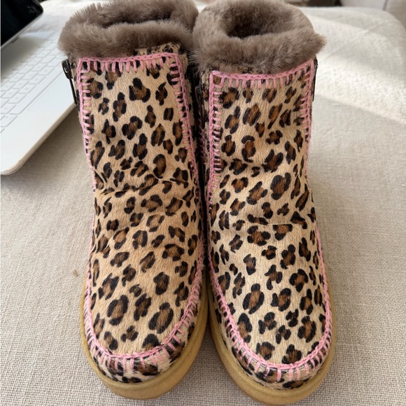 Free people Laidback London Setsu Crochet Ankle Boot Leopard Baby Pink - Picture 10 of 14